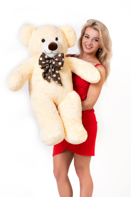 Большой плюшевый мишка Нестор 100 см (Персиковый)