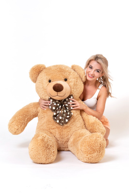 Большой плюшевый мишка  Нестор  140 см (Бежевый)