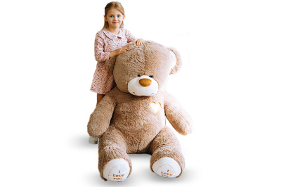 Большой плюшевый мишка 200 см I love you (Серый)