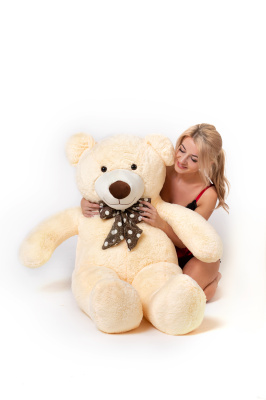 Большой плюшевый мишка  Нестор  140 см (Персиковый)