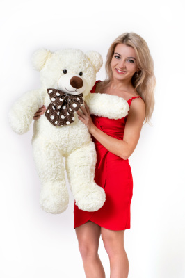 Большой плюшевый мишка Нестор 80 см (Белый)