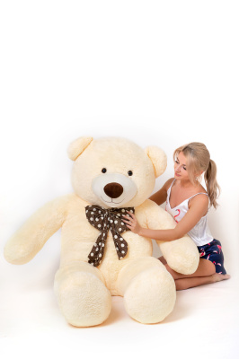 Большой плюшевый мишка  Нестор 180 см (Персиковый)