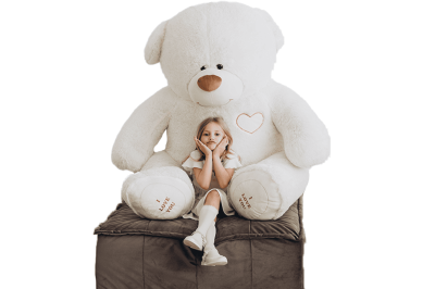 Большой плюшевый мишка I Love you 260 см (белый)